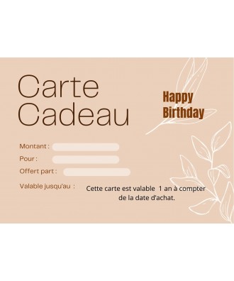 CARTE CADEAU HAPPY BIRTHDAY